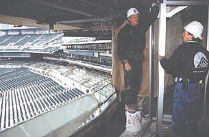 Comerica Park construction 'rounding third, headed home